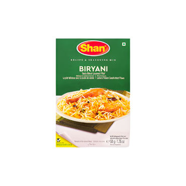 Shan Biryani Masala Mix 50g Box – Pakistani Spice Blend for Biryani